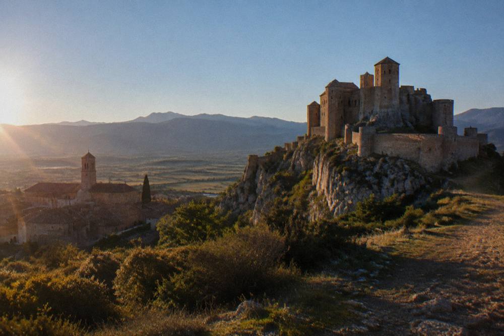 A small Spanish provincial city with a stone cathedral tower and old streets